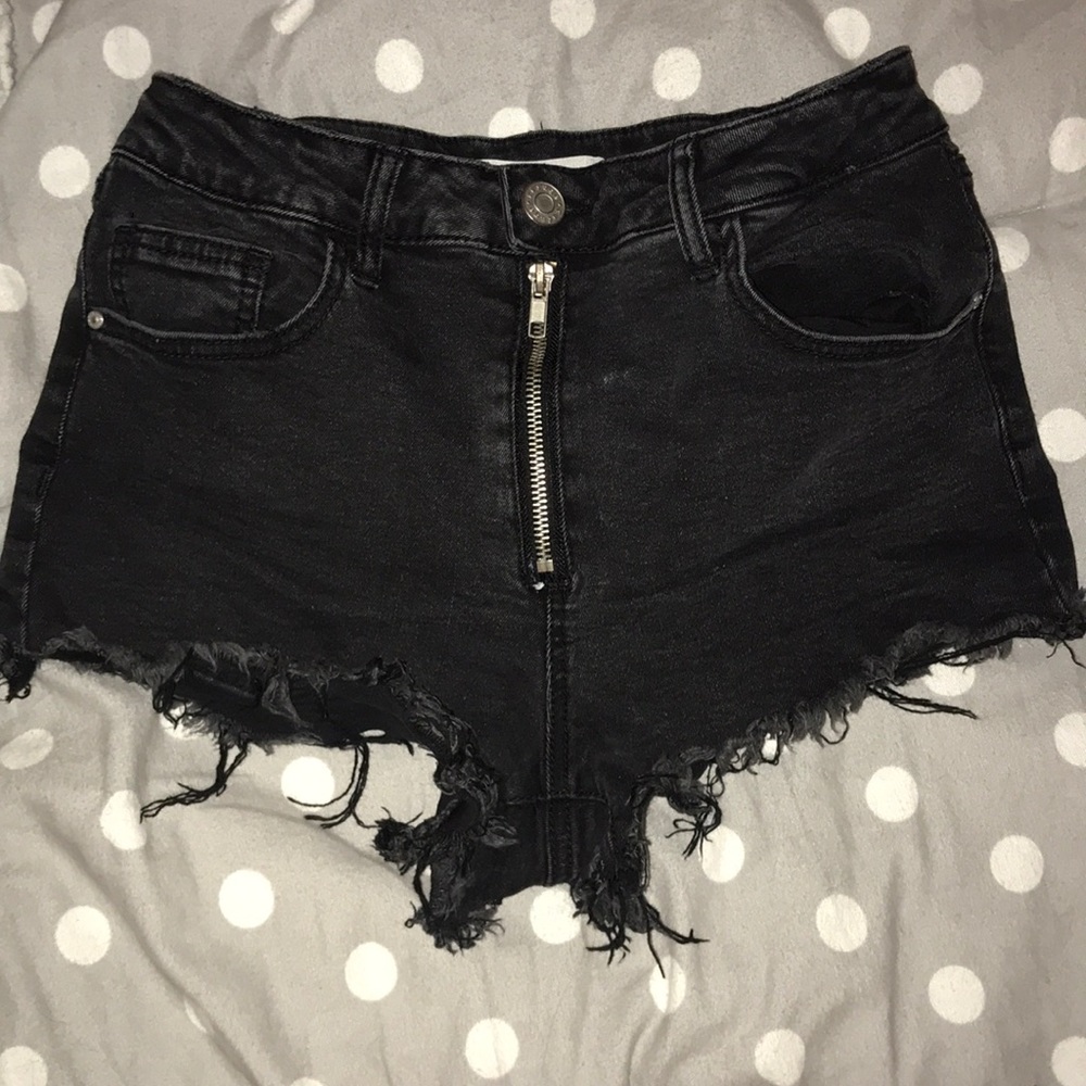 Charlotte Russe black distressed shorts